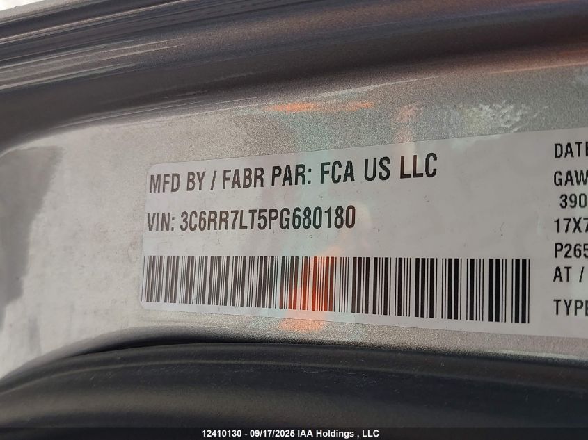 2023 Ram 1500 Classic Slt VIN: 3C6RR7LT5PG680180 Lot: 12410130