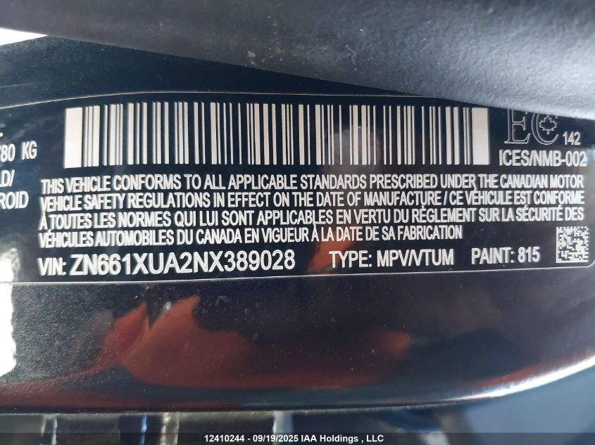 2022 Maserati Levante Gt VIN: ZN661XUA2NX389028 Lot: 12410244