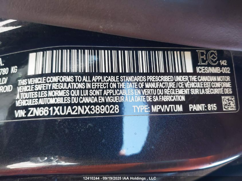 2022 Maserati Levante Gt VIN: ZN661XUA2NX389028 Lot: 12410244