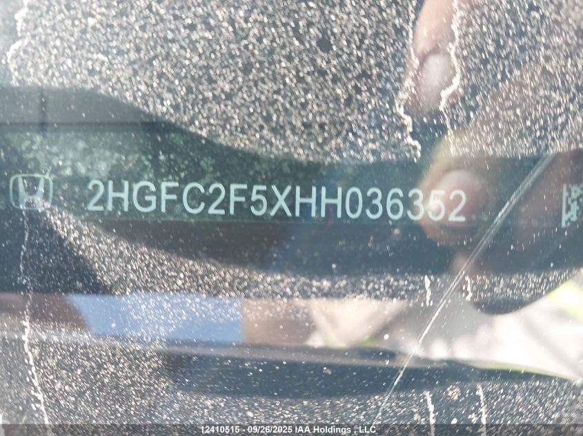 2017 Honda Civic Lx VIN: 2HGFC2F5XHH036352 Lot: 12410515