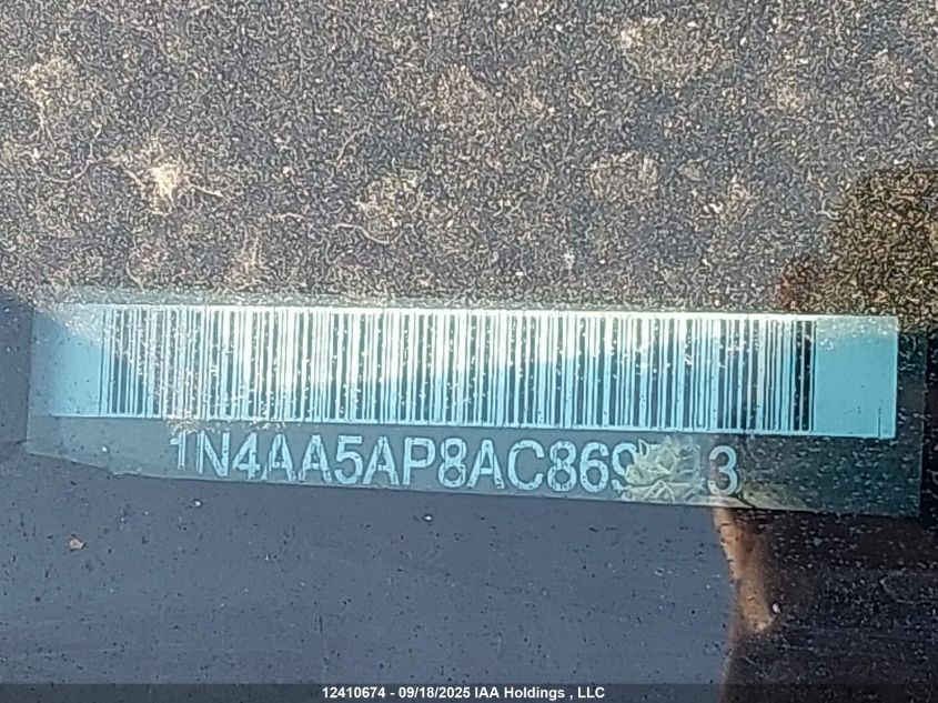 2010 Nissan Maxima 3.5 Sv VIN: 1N4AA5AP8AC869543 Lot: 12410674