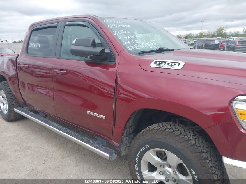 2022 Ram 1500 Big Horn/Lone Star VIN: 1C6SRFFT4NN106813 Lot: 12410883