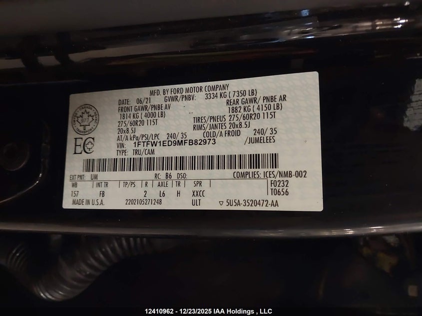 1FTFW1ED9MFB82973 2021 FORD F-150 photo no. 18