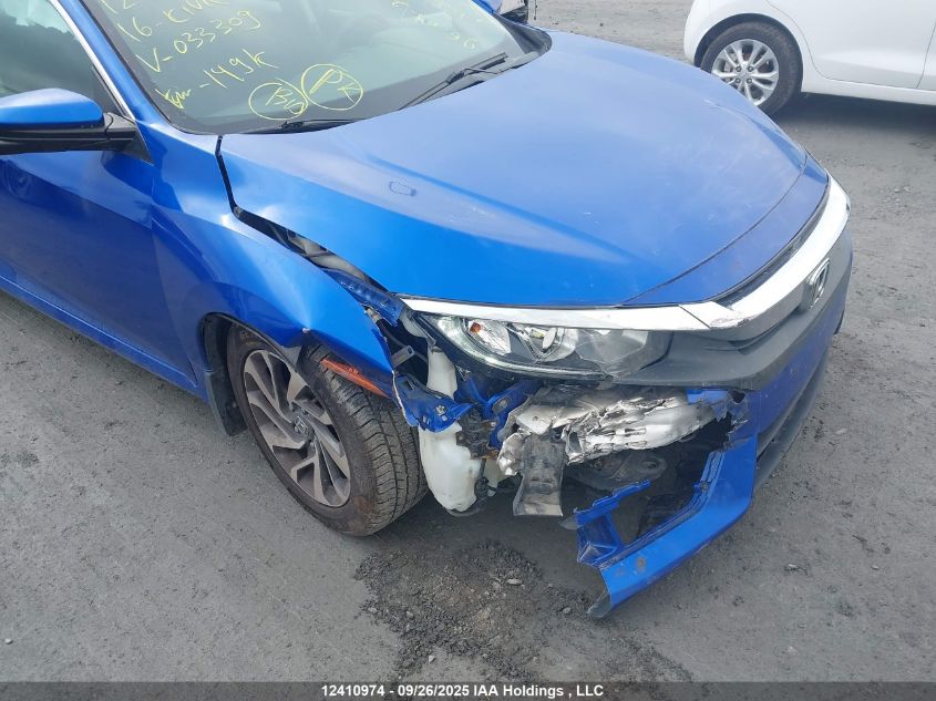 2016 Honda Civic Ex VIN: 2HGFC2F75GH033309 Lot: 12410974