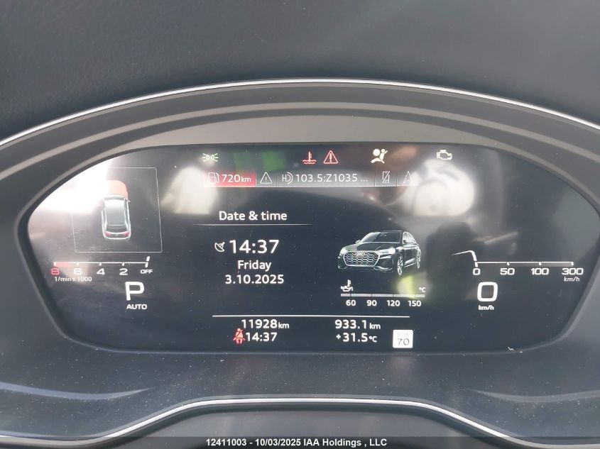 2025 Audi Q5 45 Progressiv VIN: WA1EAAFY4S2006276 Lot: 12411003