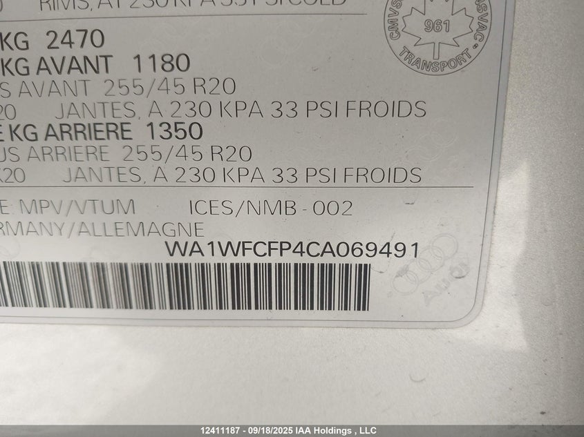WA1WFCFP4CA069491 2012 AUDI Q5 photo no. 18