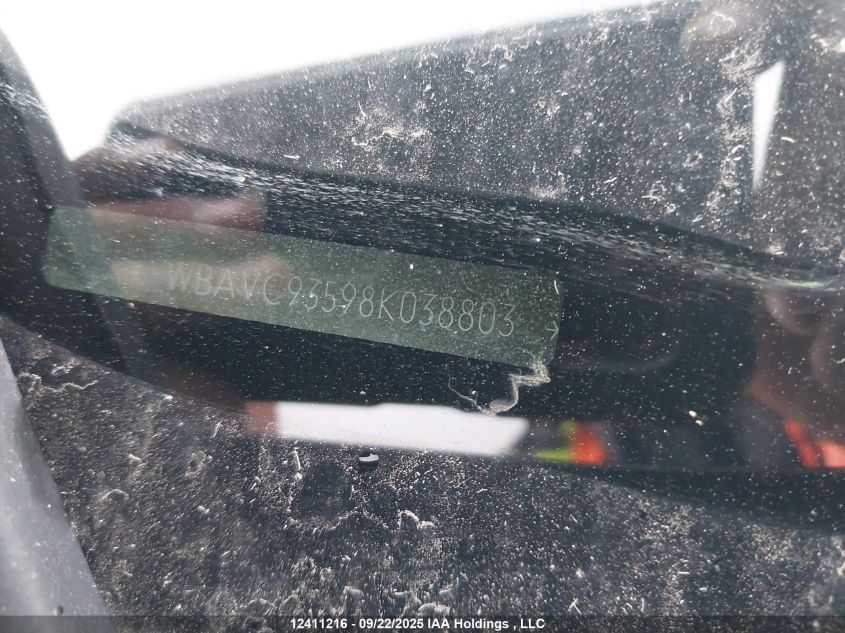 2008 BMW 328Xi VIN: WBAVC93598K038803 Lot: 12411216