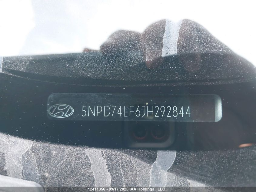 2018 Hyundai Elantra Se VIN: 5NPD74LF6JH292844 Lot: 12411356