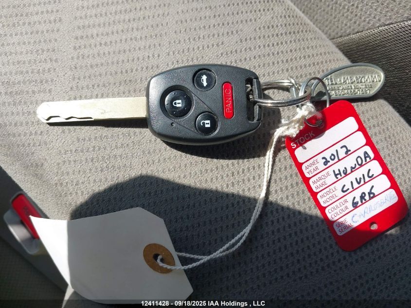 2012 Honda Civic Lx VIN: 2HGFB2E58CH012936 Lot: 12411428