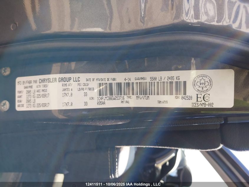 2014 Jeep Cherokee North VIN: 1C4PJMCB6EW253716 Lot: 12411511