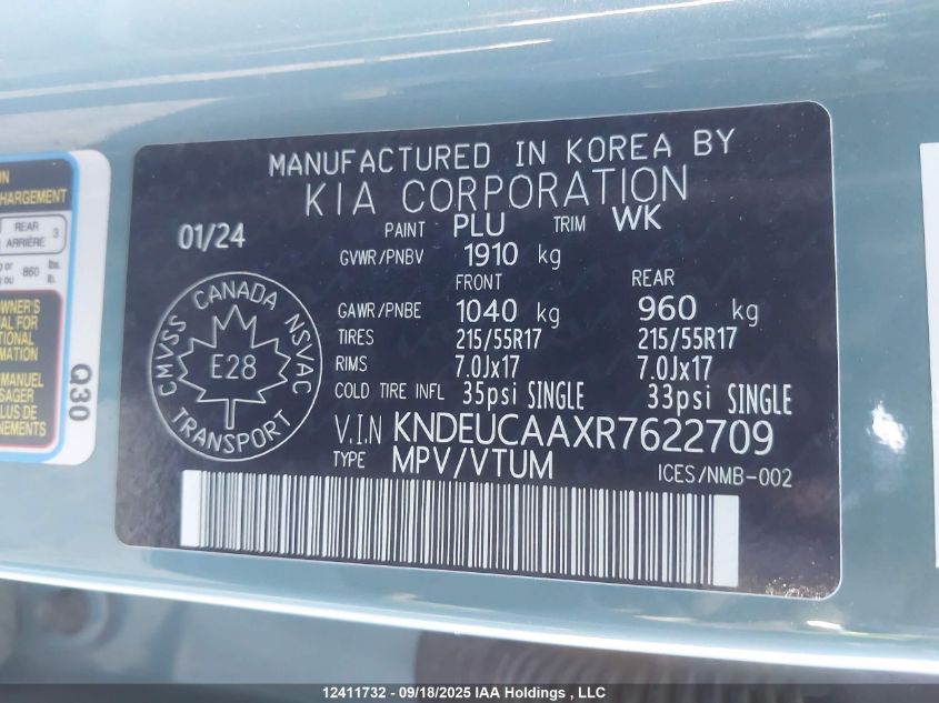 2024 Kia Seltos S VIN: KNDEUCAAXR7622709 Lot: 12411732