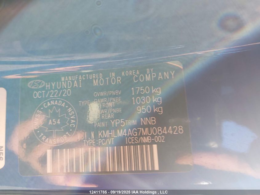 2021 Hyundai Elantra VIN: KMHLM4AG7MU084428 Lot: 12411785