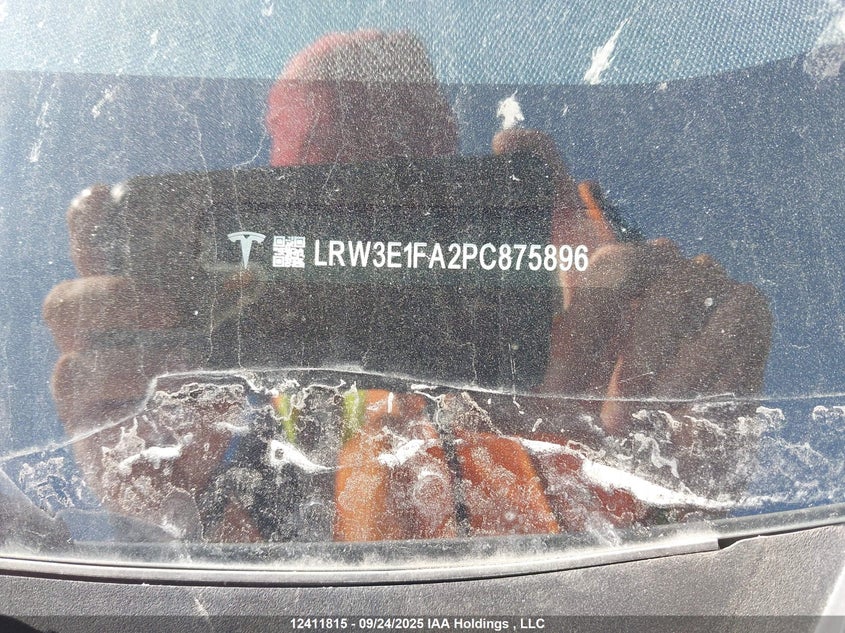 2023 Tesla Model 3 Rwd VIN: LRW3E1FA2PC875896 Lot: 12411815