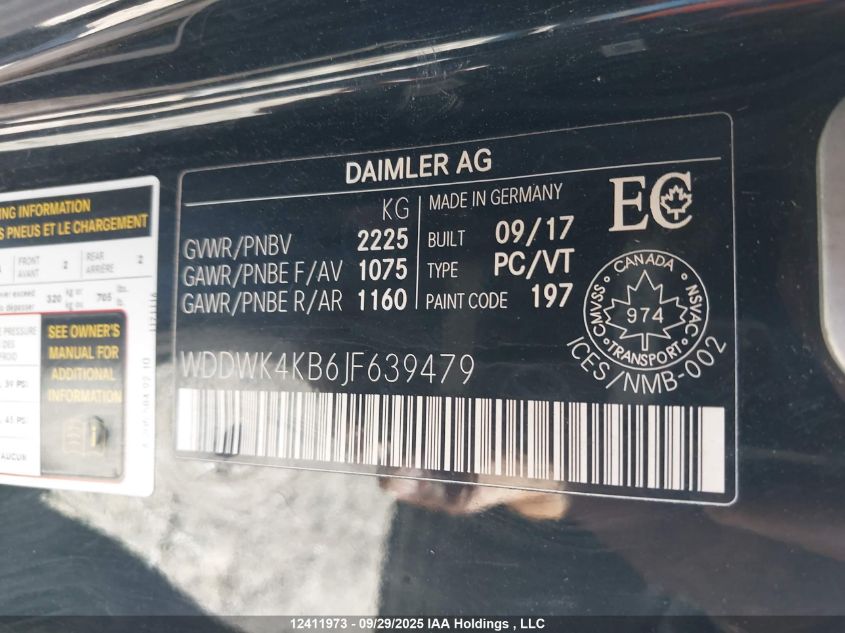 2018 Mercedes-Benz C 300 4Matic VIN: WDDWK4KB6JF639479 Lot: 12411973