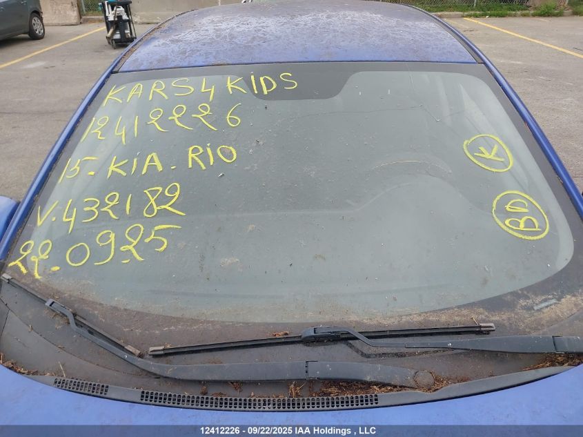2015 Kia Rio Lx VIN: KNADM4A38F6432182 Lot: 12412226