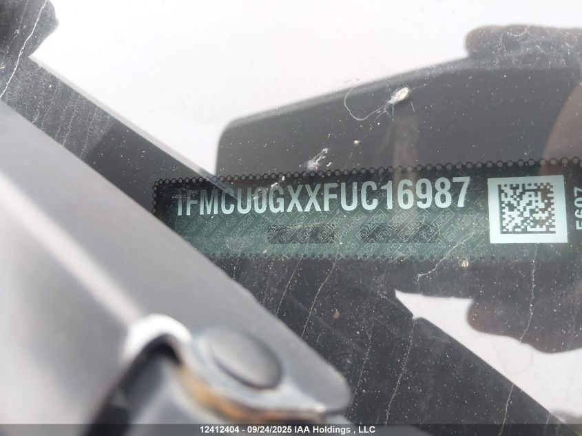 2015 Ford Escape VIN: 1FMCU0GXXFUC16987 Lot: 12412404