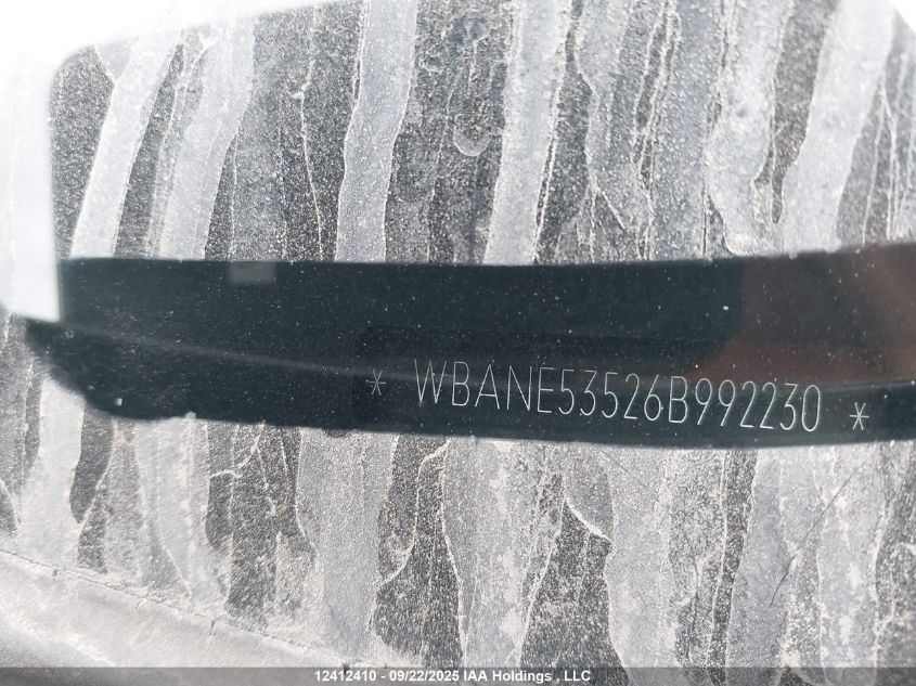 2006 BMW 525I VIN: WBANE53526B992230 Lot: 12412410