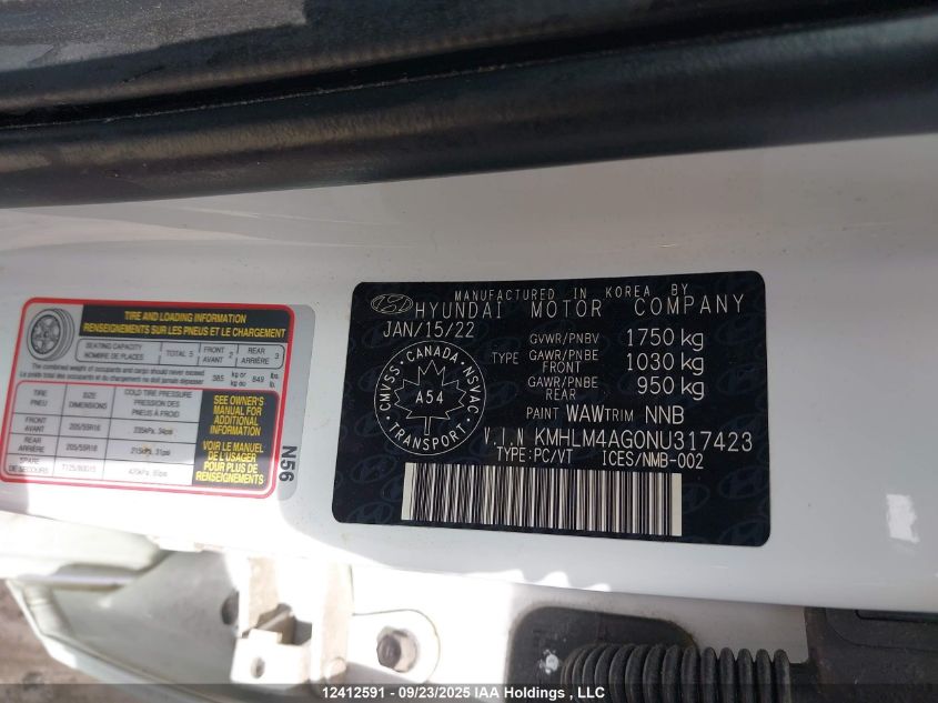 2022 Hyundai Elantra Preferred Ivt VIN: KMHLM4AG0NU317423 Lot: 12412591