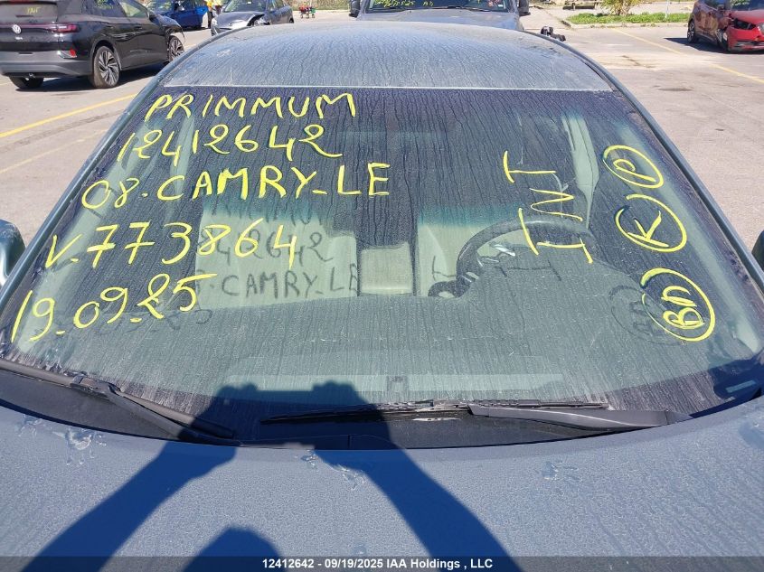 2008 Toyota Camry Le VIN: 4T1BE46K58U773864 Lot: 12412642