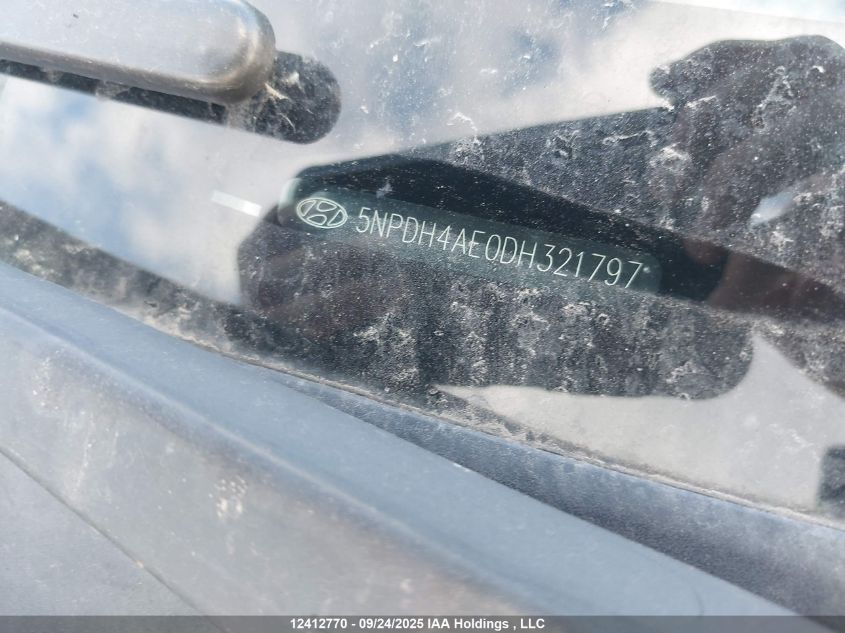 2013 Hyundai Elantra Gl VIN: 5NPDH4AE0DH321797 Lot: 12412770