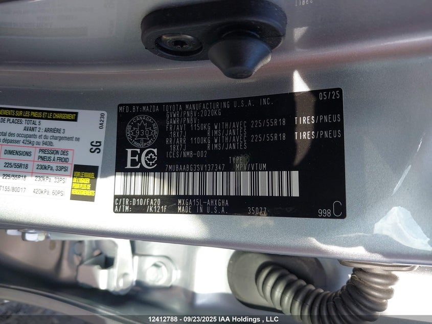 7MUBAABG3SV137347 2025 TOYOTA COROLLA CROSS photo no. 9