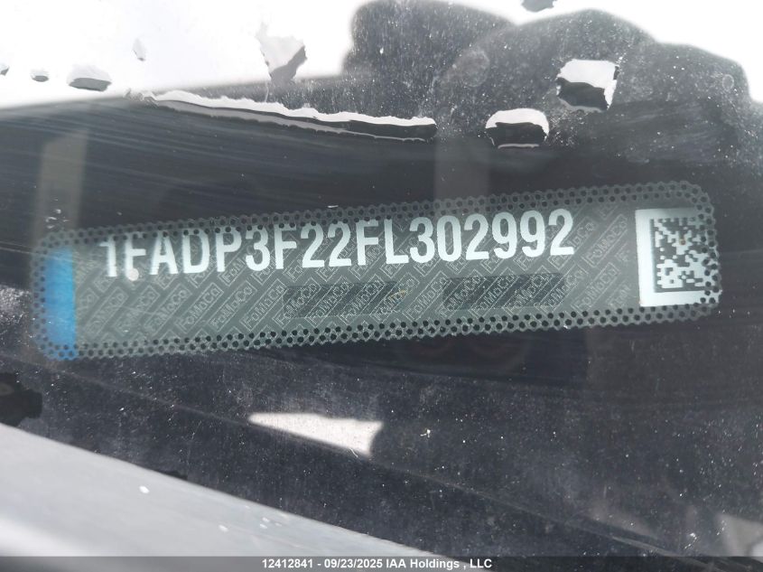 2015 Ford Focus Se VIN: 1FADP3F22FL302992 Lot: 12412841