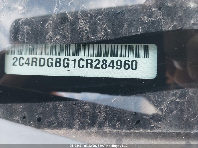 2012 Dodge Grand Caravan Se/Sxt VIN: 2C4RDGBG1CR284960 Lot: 12412847