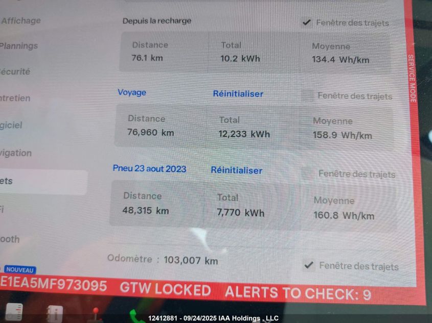 2021 Tesla Model 3 Standard Range/Standard Range Plus VIN: 5YJ3E1EA5MF973095 Lot: 12412881