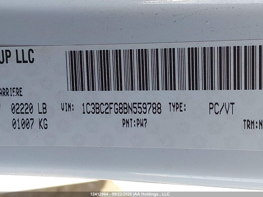 2011 Chrysler 200 Limited VIN: 1C3BC2FG8BN559788 Lot: 12412964