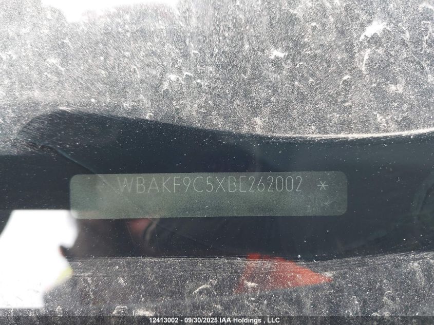 2011 BMW 335I xDrive VIN: WBAKF9C5XBE262002 Lot: 12413002