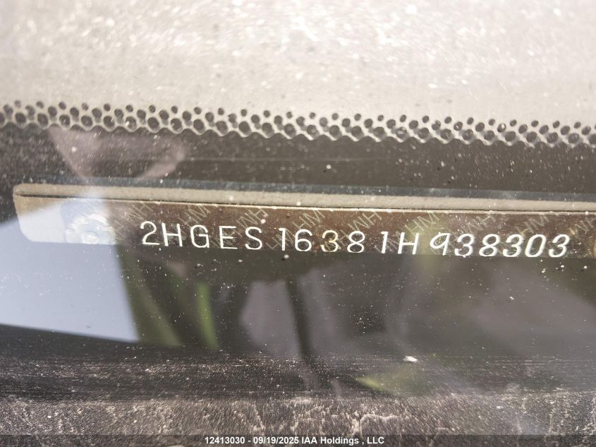 2001 Honda Civic Dx VIN: 2HGES16381H938303 Lot: 12413030