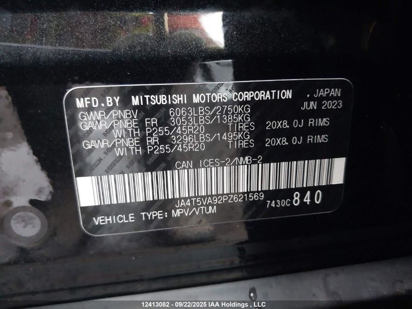 2023 Mitsubishi Outlander Phev Gt VIN: JA4T5VA92PZ621569 Lot: 12413082