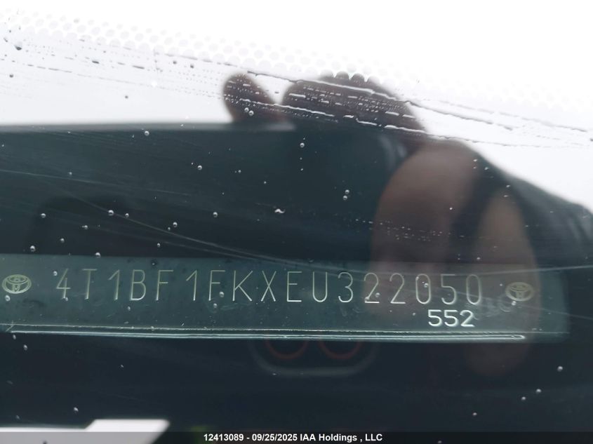 2014 Toyota Camry VIN: 4T1BF1FKXEU322050 Lot: 12413089