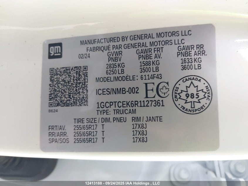 1GCPTCEK6R1127361 2024 CHEVROLET COLORADO photo no. 9
