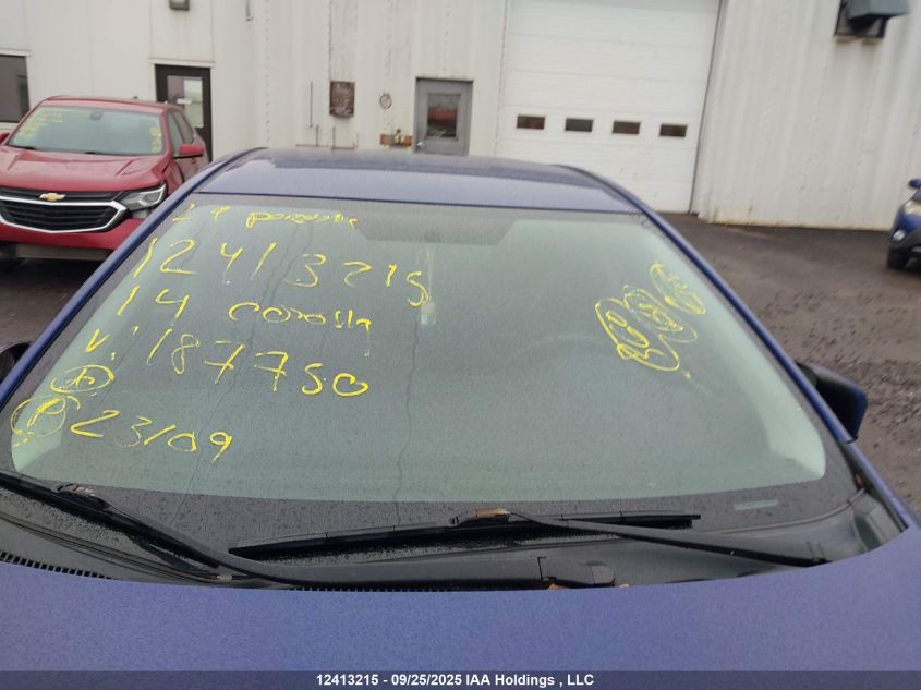 2014 Toyota Corolla L/Le/Le Pls/Prm/S/S Pls VIN: 2T1BURHE1EC187750 Lot: 12413215