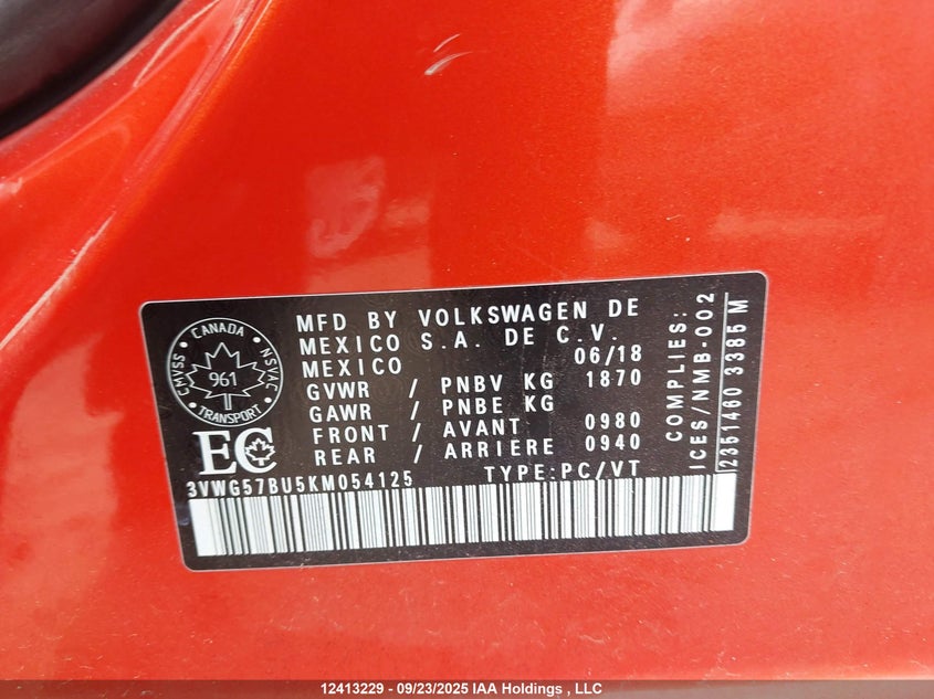 3VWG57BU5KM054125 2019 VOLKSWAGEN JETTA photo no. 18