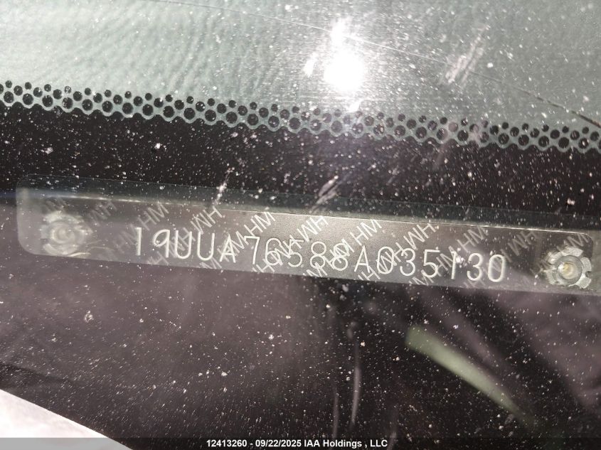 2008 Acura Tl Type S VIN: 19UUA76588A035130 Lot: 12413260