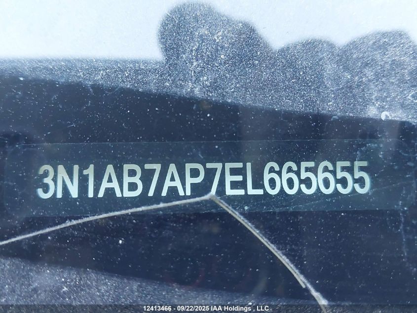 2014 Nissan Sentra S/Sv/Sr/Sl VIN: 3N1AB7AP7EL665655 Lot: 12413466