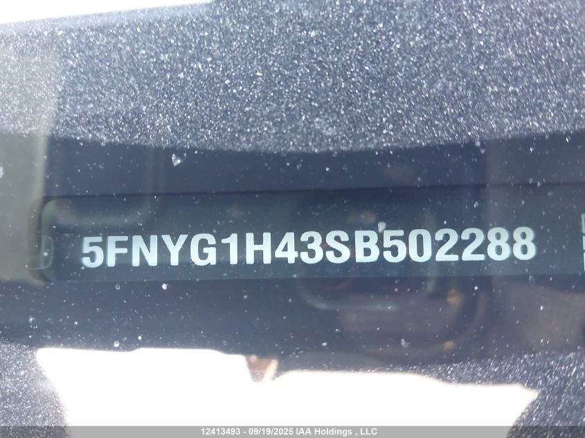 2025 Honda Pilot Exl VIN: 5FNYG1H43SB502288 Lot: 12413493