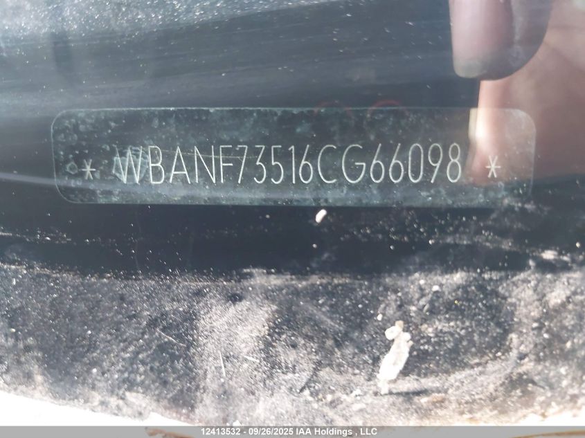 2006 BMW 530Xi VIN: WBANF73516CG66098 Lot: 12413532