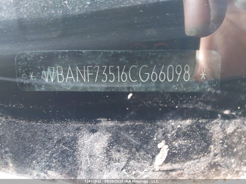 2006 BMW 530Xi VIN: WBANF73516CG66098 Lot: 12413532