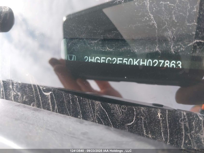 2019 Honda Civic Lx VIN: 2HGFC2E50KH027863 Lot: 12413540