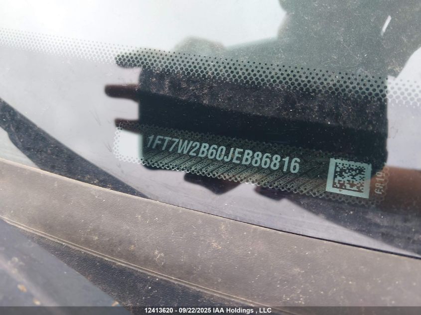 2018 Ford F-250 Xlt VIN: 1FT7W2B60JEB86816 Lot: 12413620