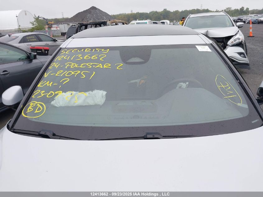 2024 Polestar 2 Long Range Dual Motor/Long Range Dual Motor Plus VIN: YSMFD3KA8RL210951 Lot: 12413662
