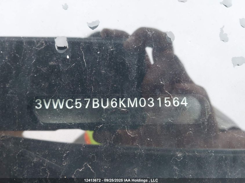 2019 Volkswagen Jetta VIN: 3VWC57BU6KM031564 Lot: 12413672
