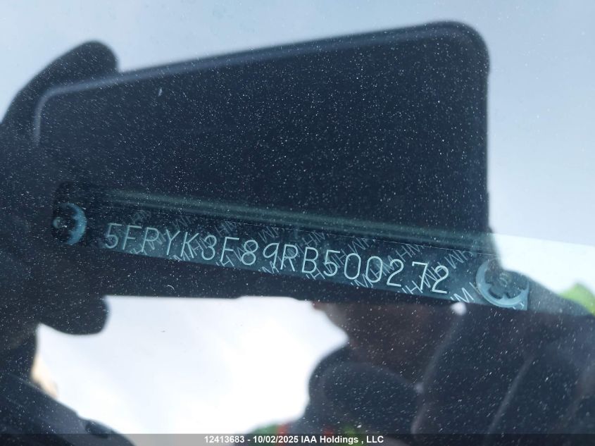 2024 Honda Ridgeline Black Edition VIN: 5FPYK3F89RB500272 Lot: 12413683