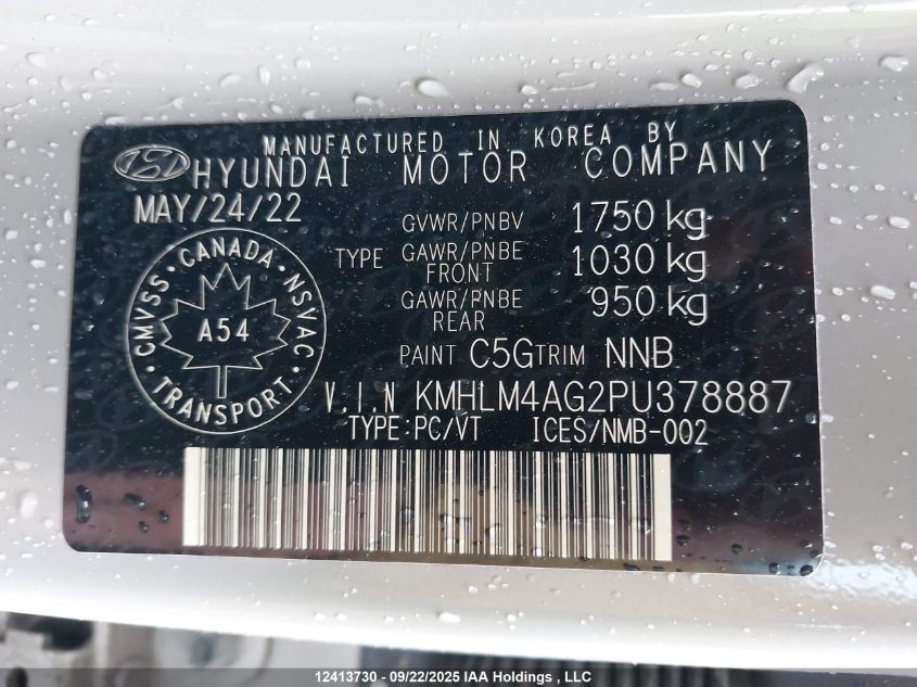 2023 Hyundai Elantra Preferred Ivt With Tech Package VIN: KMHLM4AG2PU378887 Lot: 12413730