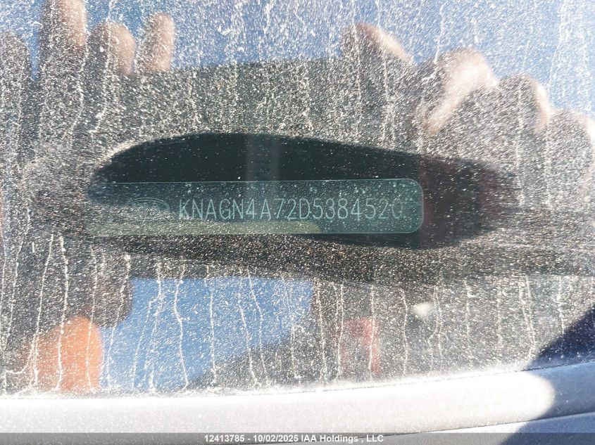 2013 Kia Optima Ex/Ex Luxury/Ex+ VIN: KNAGN4A72D5384520 Lot: 12413785