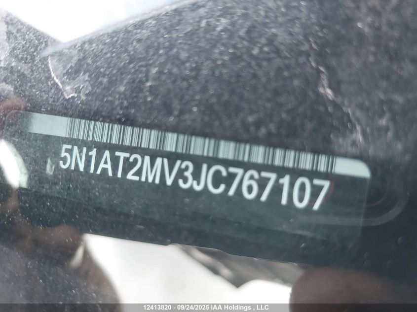 2018 Nissan Rogue Sv/Sl VIN: 5N1AT2MV3JC767107 Lot: 12413820