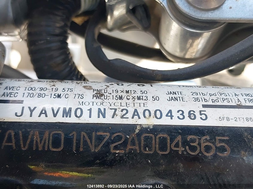 2002 Yamaha Xvs65 A VIN: JYAVM01N72A004365 Lot: 12413892